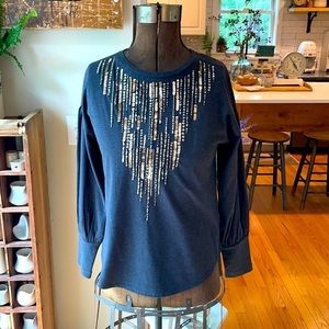 NWT Anthropologie sequined tee, small.